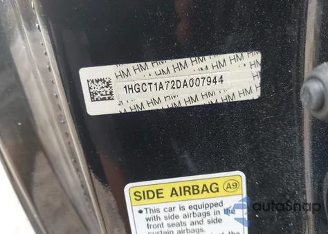 2013 Honda Accord Ex из США, поврежденный, VIN 1HGCT1A72DA007944